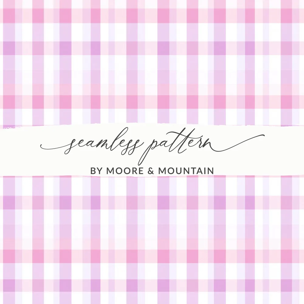 Pink and Purple Plaid Seamless Pattern Design Graphic