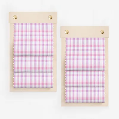 Pastel Pink and White Checkered Pattern Roller Blind