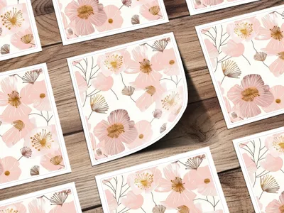 Elegant Floral Illustration Greeting Card Set