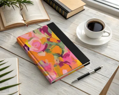 Vibrant Floral Abstract Design Hardcover Journal Product