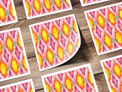 Colorful Abstract Diamond Pattern Sticker Sheets