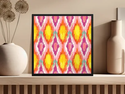 Vibrant Abstract Art Print with Bold Colorful Patterns