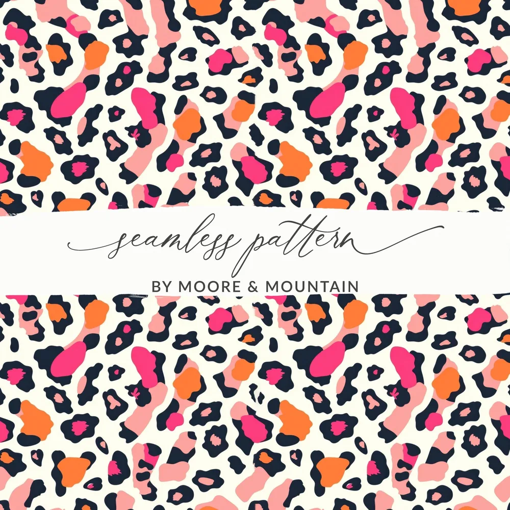 Colorful Leopard Print Seamless Pattern by Moore & Mountain