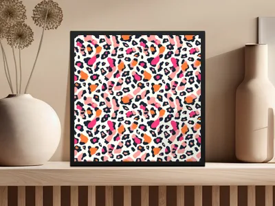 Colourful Abstract Leopard Print Wall Art Decor