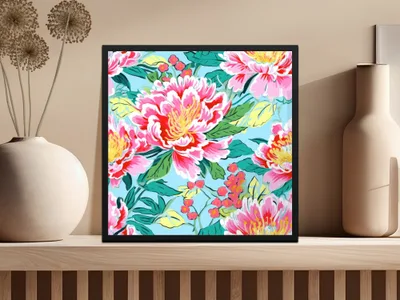 Pink Peony Digital Paper, Floral Pattern, Seamless Pattern, Printable Paper, Digital Download, Fabric Design, Scrapbook Paper - Moore and Mountain