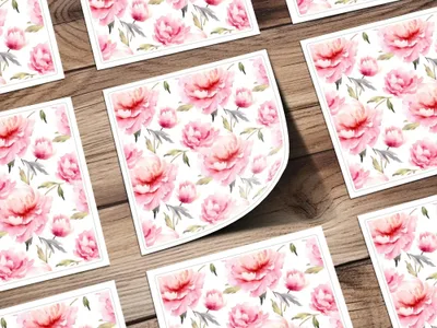 Pink Peony Digital Paper, Watercolor Floral Pattern, Seamless Flower Digital Design, Scrapbooking Paper, Fabric Design, Commercial Use - Moore and Mountain