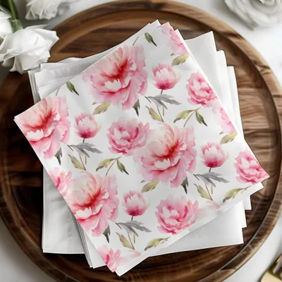 Pink Peony Digital Paper, Watercolor Floral Pattern, Seamless Flower Digital Design, Scrapbooking Paper, Fabric Design, Commercial Use - Moore and Mountain