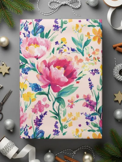 Pink Peony Floral Watercolor Digital Paper, Summer Flower Pattern, Watercolor Floral Design, Seamless Flower Pattern, Scrapbook Paper - Moore and Mountain