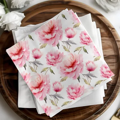 Pink Peony Seamless Pattern, Watercolor Floral, Digital Paper, Scrapbooking, Fabric Design, Repeat Pattern, Commercial Use Digital - Moore and Mountain