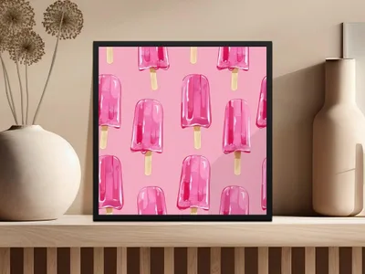 Pink Popsicle Seamless Pattern, Digital Paper, Sweet Treat Design, Summer Vibes Background, Scrapbooking, Fabric Design, Digital - Moore and Mountain