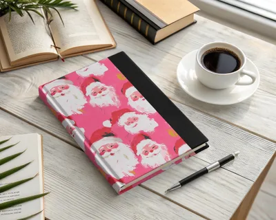 Pink Santa Claus Pattern, T-Shirt Design, Digital Paper, Christmas Seamless Pattern, Holiday Fabric Print, Festive Art, Xmas Sublimation - Moore and Mountain