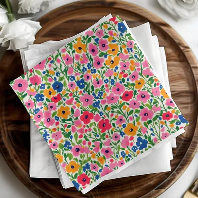 Colorful Floral Pattern Decorative Napkins Product