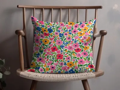 Colorful Floral Printed Throw Pillow for Home Decor
