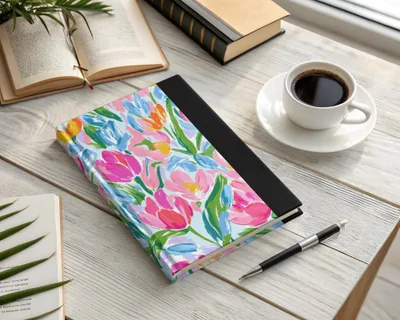 Preppy Pink Tulip Seamless Pattern Modern Acrylic Floral - Moore and Mountain