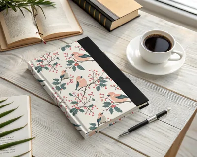 Bird and Berry Design Hardcover Journal Notebook