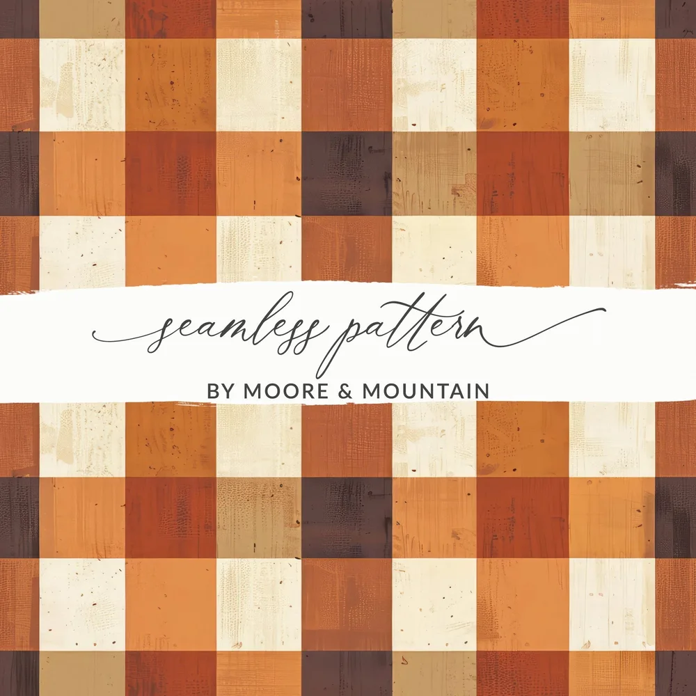 Plaid Digital Paper, Brown Tan Pattern, Check Seamless Design, Printable Background, Scrapbook Digital Texture, Commercial Use Digital - Moore and Mountain