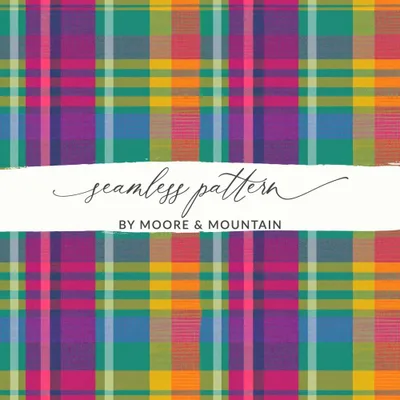 Plaid Digital Paper, Colorful Tartan, Seamless Pattern, Scrapbook Paper, Fabric Design, Digital Download, Commercial Use
