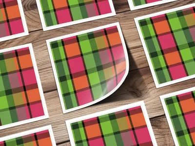 Plaid Digital Paper, Seamless Tartan Pattern, Scrapbook Paper, Fabric Design, Commercial Use, Green Pink Orange, Digital Downloads - Moore and Mountain