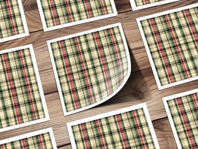 Plaid Patterns Classic Red Green and Beige Colour Digital - Moore and Mountain