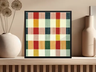 Plaid T Shirt Digital, Seamless Plaid Pattern, Checkered Fabric Tee, Retro Grid Design, Colorful Woven Plaid, Digital T Shirt - Moore and Mountain