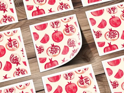 Pomegranate Seamless Pattern Digital Paper, Fruit Print, Kitchen Decor, Summer Vibes, Fabric Design, Scrapbooking, Digital Download - Moore and Mountain