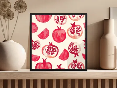 Pomegranate Seamless Pattern Digital Paper, Fruit Print, Kitchen Decor, Summer Vibes, Fabric Design, Scrapbooking, Digital Download - Moore and Mountain