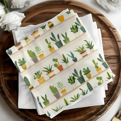 Potted Plants Shelf Digital Paper, Seamless Plants Pattern, Cactus Pattern, Houseplants, Digital Download, Commercial Use, Printable - Moore and Mountain