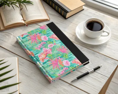 Floral Tropical Journal with Fish Pattern Notebook