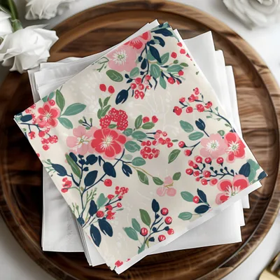 Vibrant Floral Pattern Napkins for Dining Decor