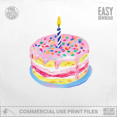 Pink frosted birthday cake with a single lit candle and sprinkles.