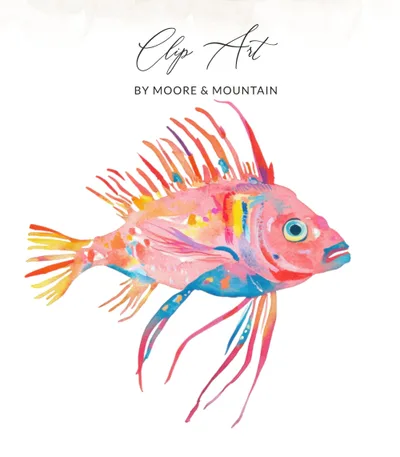 Preppy Clip Art Watercolor Fish SVG Digital Download - Vibrant Tropical Marine Life Art for Ocean Lovers, Coastal Decor & DIY Craft Projects