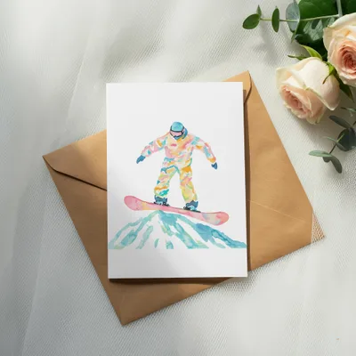 Preppy Clipart PNG Snowboarder Sublimation SVG File - Colorful Winter Sports Digital Download for Ski Lovers & Teen Gifts