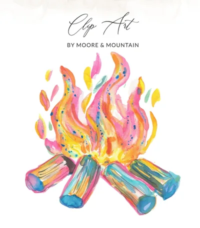 Preppy Clipart PNG, Sublimation SVG File - Colorful Campfire Digital Download for Crafters & DIY Projects