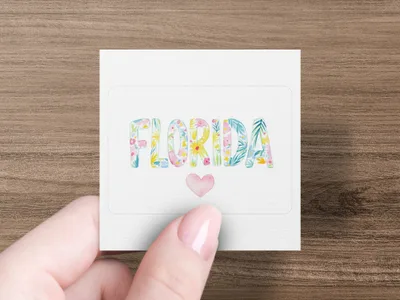 Preppy Florida SVG PNG Digital, Watercolor Floral Letters, Gouache Style Illustration, Trendy Pastel Artwork, Artsy Girly Clipart, Whimsical SVG