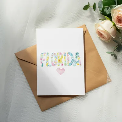 Preppy Florida SVG PNG Digital, Watercolor Floral Letters, Gouache Style Illustration, Trendy Pastel Artwork, Artsy Girly Clipart, Whimsical SVG