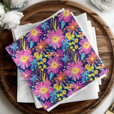 Colorful Floral Pattern Decorative Paper Napkin