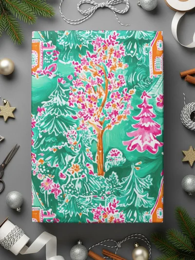 Preppy Gingerbread House Pattern Seamless Christmas Gingerbread House Preppy Xmas Pattern - Moore and Mountain