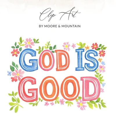 Preppy god is good png, svg Digital, Painterly Pastel Artwork, Watercolor Graphic, Artsy Girly Design, Trendy Clipart, Vibrant Aesthetic