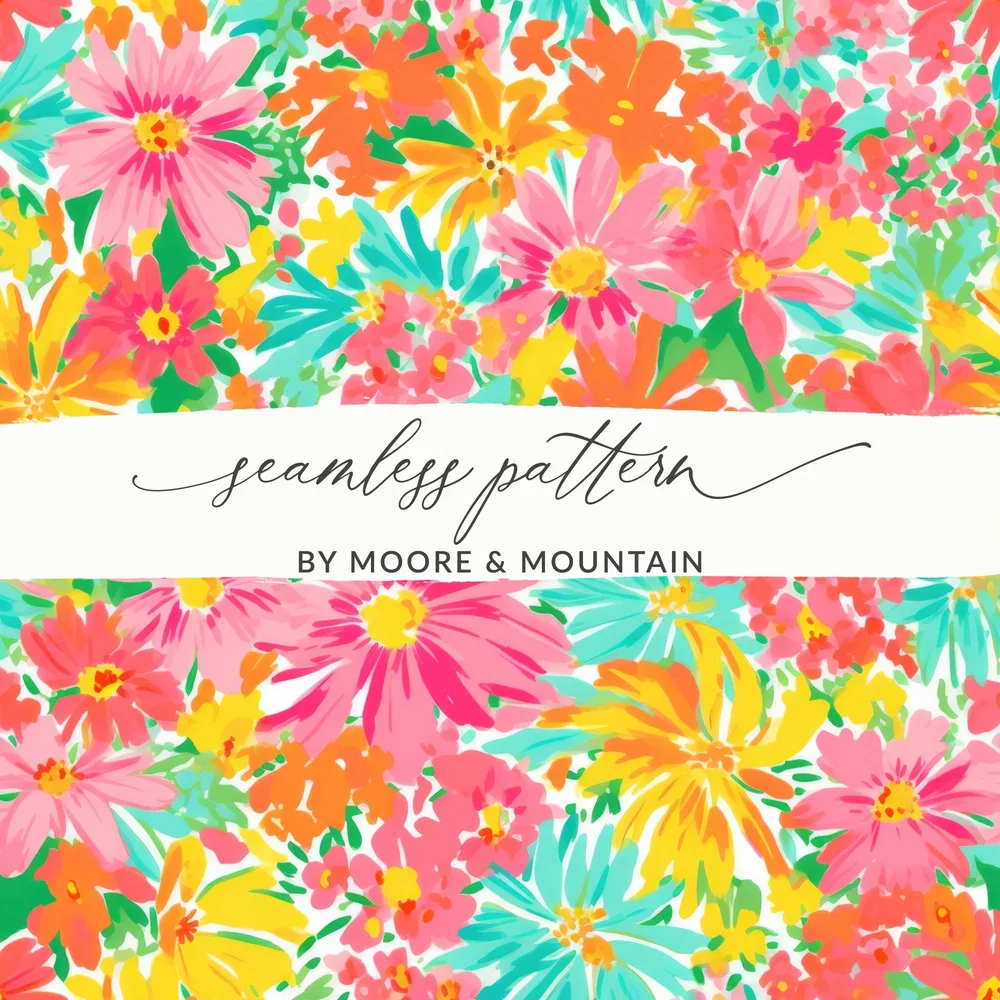 Colorful Floral Seamless Pattern By Moore & Mountain