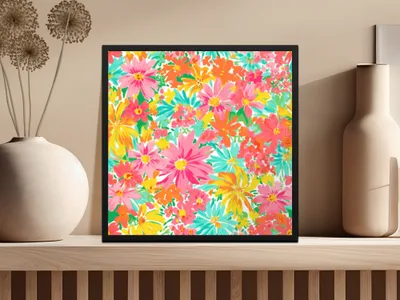 Vibrant Floral Art Print for Modern Home Decor