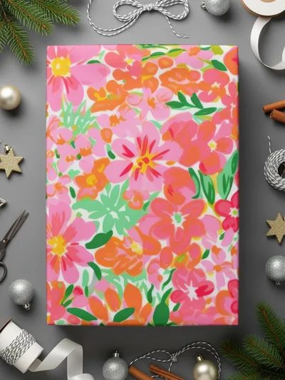 Vibrant Floral Wrapping Paper for Gift Wrapping