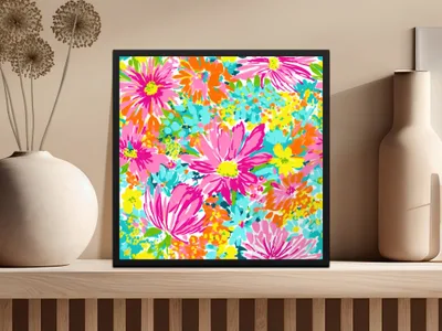 Bright and Colorful Floral Artwork for Home Decor
