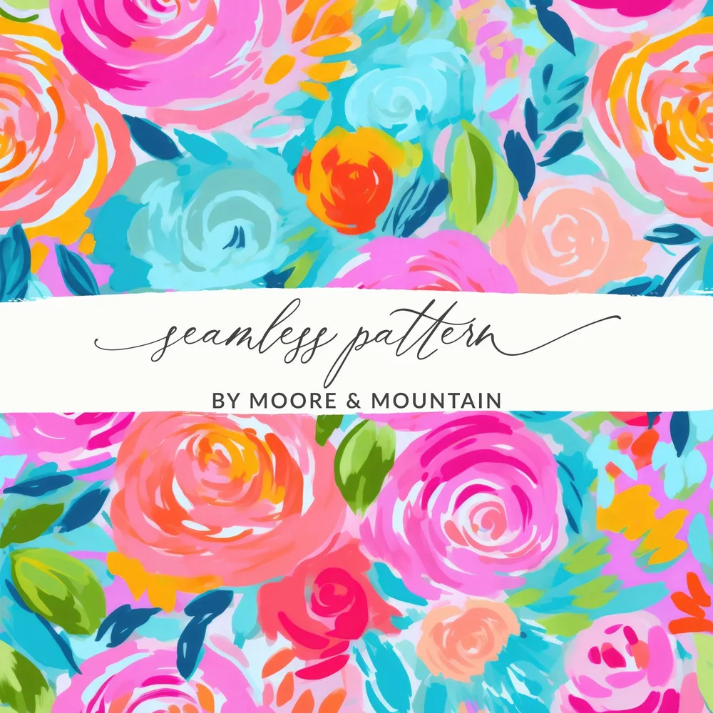 Colorful Floral Seamless Pattern by Moore & Mountain