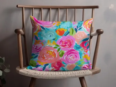 Colorful Floral Design Decorative Pillow product
