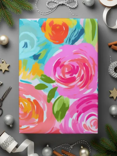 Vibrant Floral Themed Gift Wrap for All Occasions