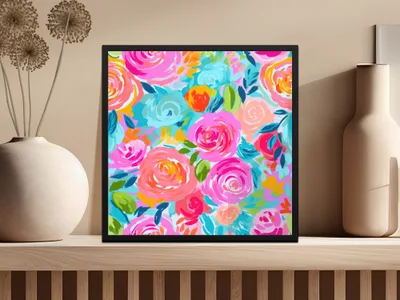 Vibrant Floral Art Print for Home or Office Decor
