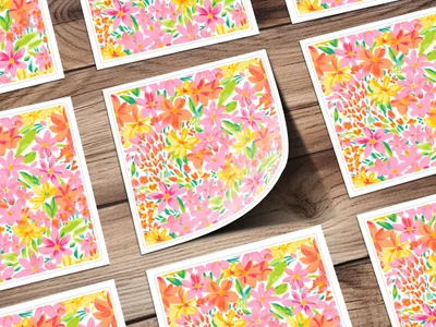 Vibrant Floral Pattern Design for Spring Art Prints