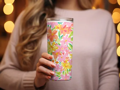 Colorful Floral Pattern Insulated Tumbler for Hot and Cold