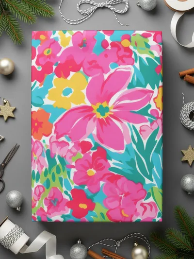 Vibrant Floral Gift Wrapping Paper for All Occasions