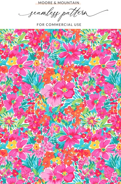 Colorful Floral Seamless Pattern for Commercial Use